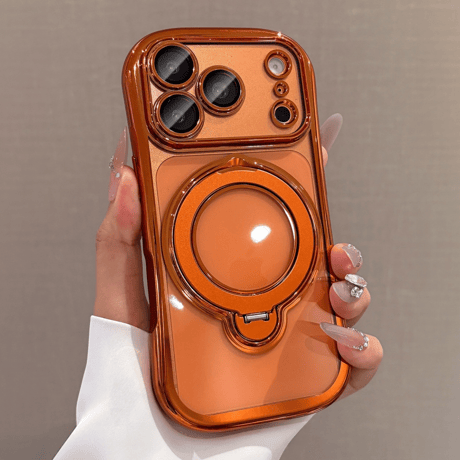 くびれデザイン iPhone18Proケース MagSafe対応リングスタンド iPhone17ProMax/16ケース メタリック カメラ保護 耐衝撃 [M6742]