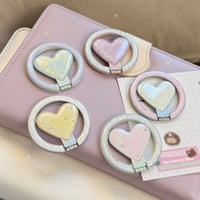 便利可愛い スマホリング マグネット式 ハート磁石グリップスタンド  耐久性あり ギフトに最適 韓国っぽ [M6565]