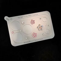 ダイヤ花 カメラ保護カバー iPhone17Pro iPhone17ProMax レンズフィルム  キラキラ  おしゃれ  頑丈 きれい [M6690]