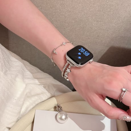 ダイヤと星  AppleWatchバンド おしゃれ 上品 AppleWatchベルト Series 11/10/9/8 SE3/2  Ultra3/2/1 トレンド感[M6677]