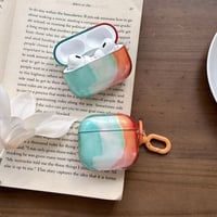 グラデーションカラー Airpods Pro3ケース キーホルダー付 Airpods 4/3カバー  AirpodsPro2/1  艶感 おしゃれ [M6644]