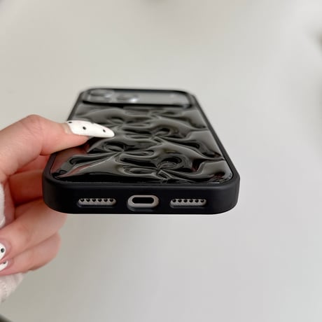 リボン レザーiPhone18Pro/17Proケース ピンク/ブラック iPhone17/16Pro/15/14ケース 光沢感 可愛い 美しい[M6646]