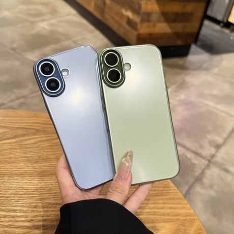 ラベンダー/ミストブルー/セージ iPhone17ケース マット仕上げ 極薄 軽量 メタリック すりガラス調 耐衝撃 [M6730]