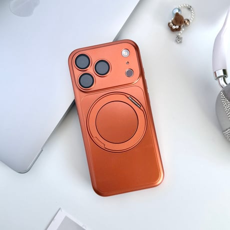 メタリック iPhone18Pro/17ProMaxケース MagSafe対応 3in1の多機能リングスタンド iPhone16Pro/15/14ケース マット加工[M6703]