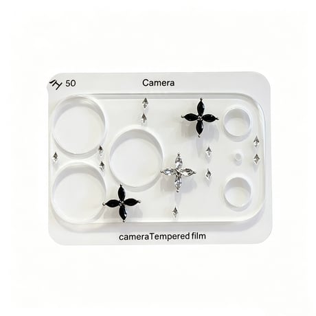 キラキラビジュー花 iPhone18Pro/18ProMax 大人可愛い カメラ保護カバー iPhone17ProMax/17Pro  傷防止 華やか[M6795]