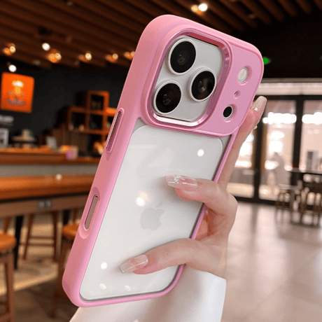 ライトブルー/ダックチェリー iPhone18Pro/18ProMaxケース 背面クリア ソフトフレーム iPhone17Pro/16ケース 耐衝撃[M6711]