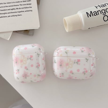 草花柄 Airpods Pro3ケース 花キーホルダー Airpods 4/3カバーケース AirpodsPro2/1  かわいい モテアイテム [M6578]