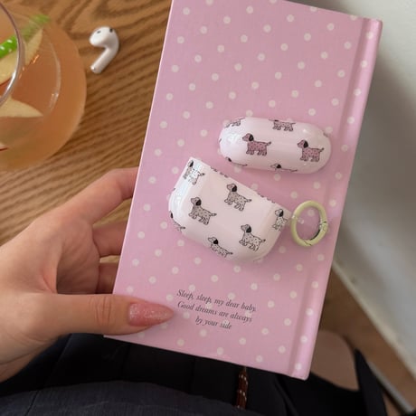 犬ちゃん Airpods Pro3ケース ピンク Airpods4/3カバー pro2/pro1 リング/キーホルダー キュート[M6701]
