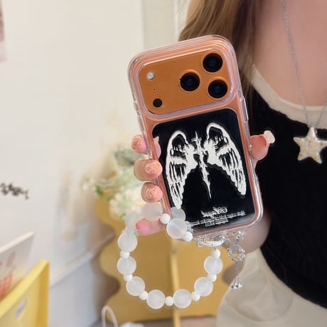 翼柄ミラー iPhone17pro/17ケース ストラップ iPhone16/15pro/17promaxケース 便利 女子力高い[M6559]