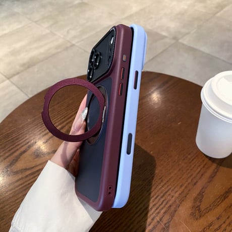 iPhone18ProMax/18Proケース 360°回転スタンド 指紋防止 iPhone17ProMax マグセーフ対応 AIボタン・耐衝撃・カメラ保護[M6708]