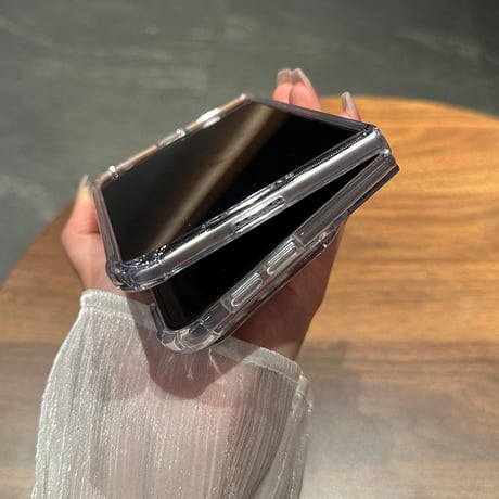 iPhone Duo専用ケース ミラー付き 360度回転可リングスタンド 四隅耐衝撃 カメラ周り保護 艶感 傷防止[M6843]