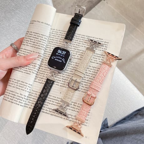 リボンとレザー  AppleWatchバンド 高級感高品質 AppleWatchベルト Series 11/10/9/8 SE3/2  Ultra3/2/1 エレガント [M6694]