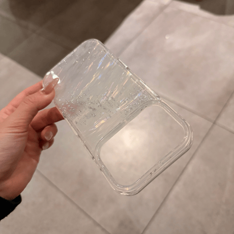 iPhone18Pro/17ケース セージ/ラベンダーに合う シェル風 キラキラ感 iPhone17Pro/16/15カバー 光る お洒落 グラデーションカラー [M6039]