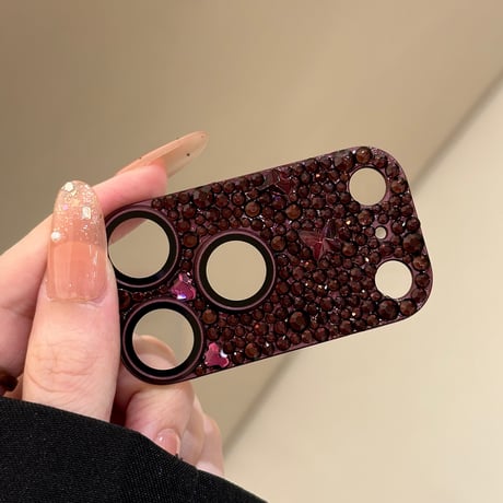 キラキラビジュー カメラレンズカバー iPhone18Pro/18ProMax カメラ保護カバー iPhone17ProMax/17Pro 金属製 ラインストーン 耐衝撃 [M6879]