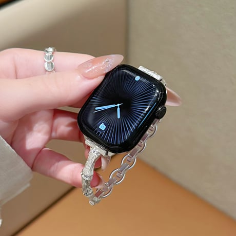 竹デザイン Apple watchバンド おしゃれ 細いアップルウォッチベルト Ultra3 series11 10 98 7 6 SE3 SE2  高級感 耐久性ある[M6619]