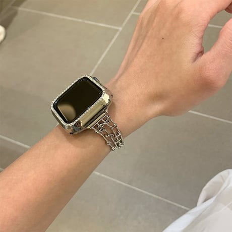 メタリック音符 AppleWatchバンド 上品 おしゃれ AppleWatchベルト Series 11/10/9/8 SE3/2  Ultra3/2/1 高級感高品質[M6638]