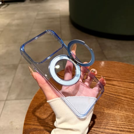 黄ばみにくい高透明 iPhone18Pro/18ProMaxケース 360°回転マグネットリングスタンド iPhone17/16proケース 薄型軽量丈夫 [M6770]