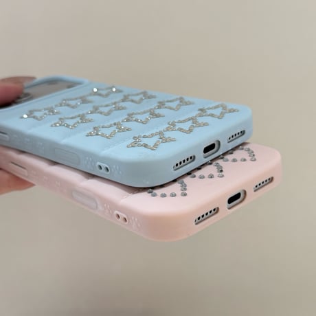 耳付き iPhone17/17Proケース ジュエリーデコ iPhone16Pro/15pro/14ProMaxケース 可愛い[M6609]