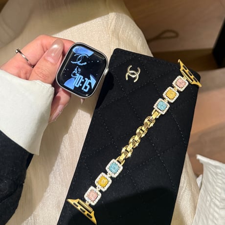 宝石 AppleWatchバンド ダイヤ メタル AppleWatchベルト Series 11/10/9/8 SE3/2  Ultra3/2/1 高級感高品質 上品[M6561]