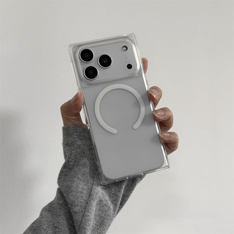 スクエア MagSafe対応 iPhone18Pro/17promaxケース マット仕上げ 指紋防止 iPhone17/16/15proケース  カッコイイ 高級感 [M6651]