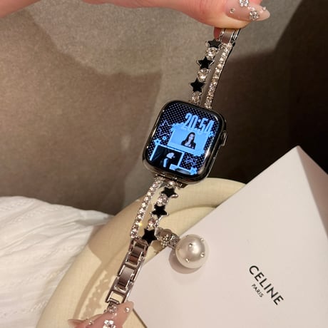 ダイヤと星  AppleWatchバンド おしゃれ 上品 AppleWatchベルト Series 11/10/9/8 SE3/2  Ultra3/2/1 トレンド感[M6677]