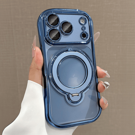 くびれデザイン iPhone18Proケース MagSafe対応リングスタンド iPhone17ProMax/16ケース メタリック カメラ保護 耐衝撃 [M6742]