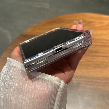 iPhone Duo専用ケース ミラー付き 360度回転可リングスタンド 四隅耐衝撃 カメラ周り保護 艶感 傷防止[M6843]