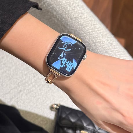 上品ダイヤとメタル AppleWatchバンド 美しい AppleWatchベルト Series 11/10/9/8 SE3/2  Ultra3/2/1  高級感たっぷり[M6556]