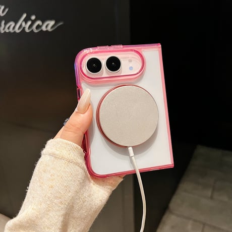 iPhone Duoケース MagSafe対応リングスタンド 高透明 クリアケース おしゃれ カラー 多機能 [M6759]