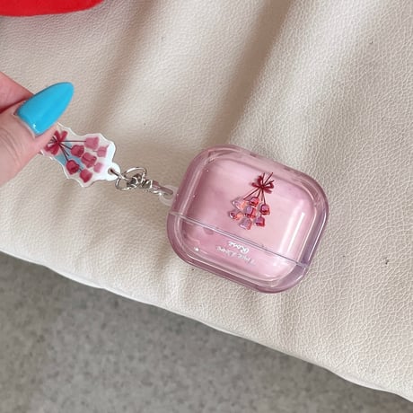 薔薇柄 Airpods Pro3ケース 花キーホルダー Airpods 4/3カバーケース AirpodsPro2/1  グラデーションカラー 高級感 [M6582]