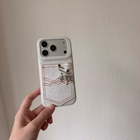 ジーンズカード収納 iPhone18Pro/17ProMaxケース  チャーム付き iPhone17/16Pro/15カバー おしゃれ[M6684]