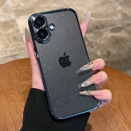 キラキラ iPhone18pro/17promaxケース きらめくラメ入り 透明アイフォン16/15pro/13/12カバー メッキ カメラ保護 軽量丈夫[M3564]