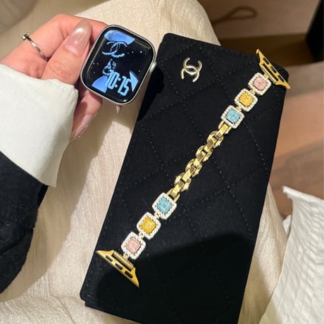 宝石 AppleWatchバンド ダイヤ メタル AppleWatchベルト Series 11/10/9/8 SE3/2  Ultra3/2/1 高級感高品質 上品[M6561]