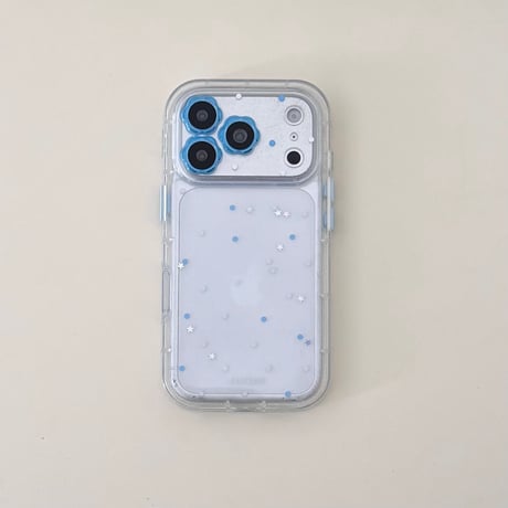 花カメラプロテクター iPhone18Pro/18ProMax 透明感 キラキララメ iPhone17/16/15Proカバー スター柄 可愛い [M6895]