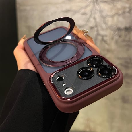 iPhone18Pro/18ProMaxケース プレミアム 360°回転式マグネットスタンド iPhone17/17Pro/17Promaxカバー 耐衝撃多機能[M6704]