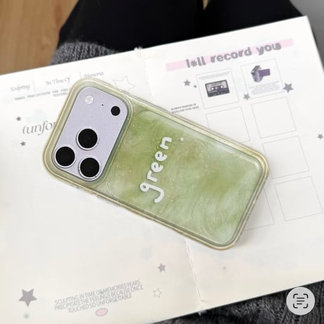 Green iPhone17Pro/17ケース グラデーションカラー iPhone16ProMax/15Proケース 丈夫 涼しい感じ [M6579]