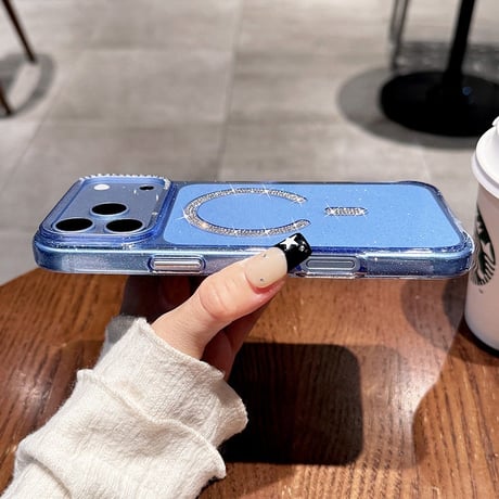 ラインストーン付き iPhone18Pro/18ProMaxケース MagSafe対応 キラキラビジュー iPhone17ProMax/16ケース 高透明 耐衝撃 [M6755]