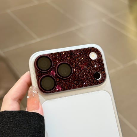 キラキラビジュー カメラレンズカバー iPhone18Pro/18ProMax カメラ保護カバー iPhone17ProMax/17Pro 金属製 ラインストーン 耐衝撃 [M6879]