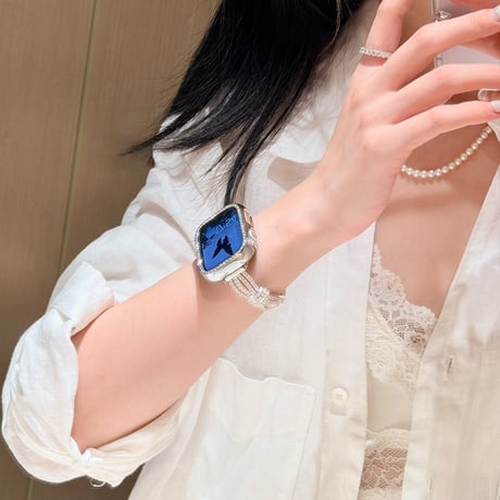 高級感ジュエリー AppleWatchバンド エレガント AppleWatchベルト Series 11/10/9/8 SE3/2  Ultra3/2/1 高品質  美しい[M6577]