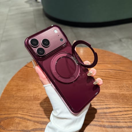 黄ばみにくい高透明 iPhone18Pro/18ProMaxケース 360°回転マグネットリングスタンド iPhone17/16proケース 薄型軽量丈夫 [M6770]
