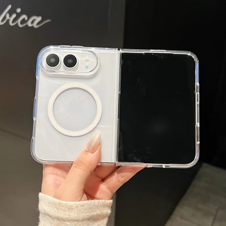 iPhone Duoケース MagSafe対応 黄ばみにくい 高透明 カラーフレーム クリアケース 薄型軽量 着脱簡単[M6832]