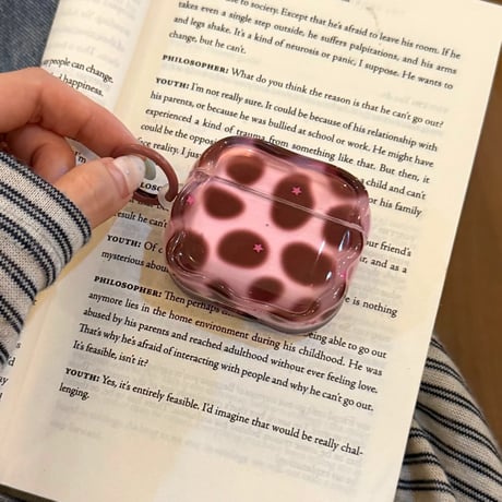 Airpods 5 対応ケース ピンク 牛柄 Airpodspro3/2/カバー 大人可愛い Airpods4/3  アニマル柄 カラビナ付き[M6836]