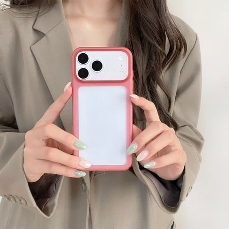 カラフルフレーム iPhone18pro/18proMaxケース マットクリア  iPhone17Pro/16/15シリーズ くすみカラー 着脱簡単[M6874]