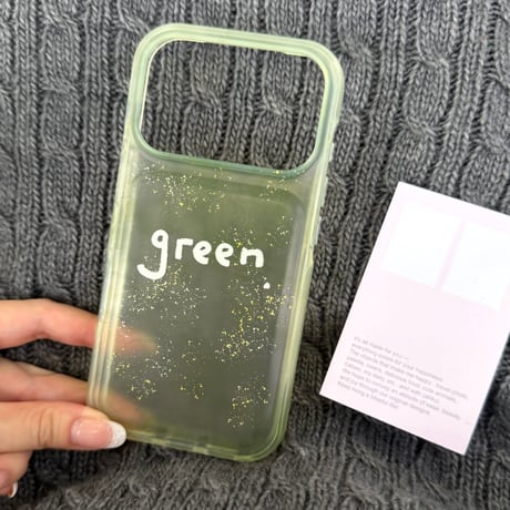 Green iPhone17Pro/17ケース グラデーションカラー iPhone16ProMax/15Proケース 丈夫 涼しい感じ [M6579]