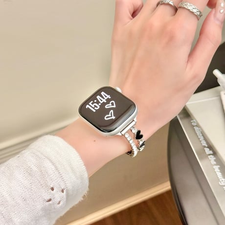 ダイヤとハート  AppleWatchバンド 韓国っぽ 上品 AppleWatchベルト Series 11/10/9/8 SE3/2  Ultra3/2/1 トレンド感[M6665]