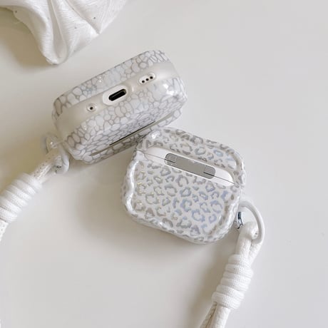 ワニ柄 AirpodsPro3ケース キラキラ感 Airpods4/3カバー AirpodsPro第2/1世代 ストラップ付き アニマル柄[M6616]