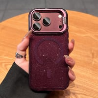 キラキラクリア MagSafe対応 iPhone18Pro/18ProMaxケース カメラスタンド付き iPhone17Pro/16ケース ラメ入り メタルフレーム[M6733]