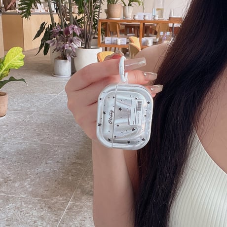 Airpods 5ケース オーロラクリア 星柄 Airpodspro3/2/カバー 大人可愛い Airpods4/3  ラメ入り・リング付き[M6863]