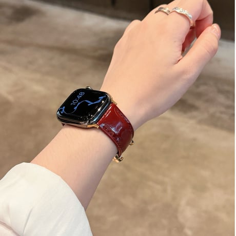 マグネット式バックル  AppleWatchベルト 高級感レザー調 AppleWatchバンド Series 12/11/10/9/8 SE Ultra4/3 エレガント[M6725]