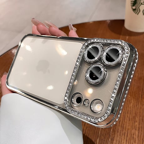 【iPhone18Pro対応】ジュエリーデコ iPhone17/16Pro/14/15proケース  キラキラ オシャレ綺麗アイフォン13/12proカバー  カメラレンズフィルム付き [M1537]